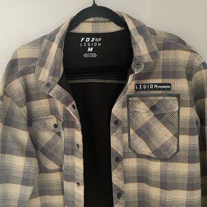Fox Legion Checkered Shirt in Gray and Cream